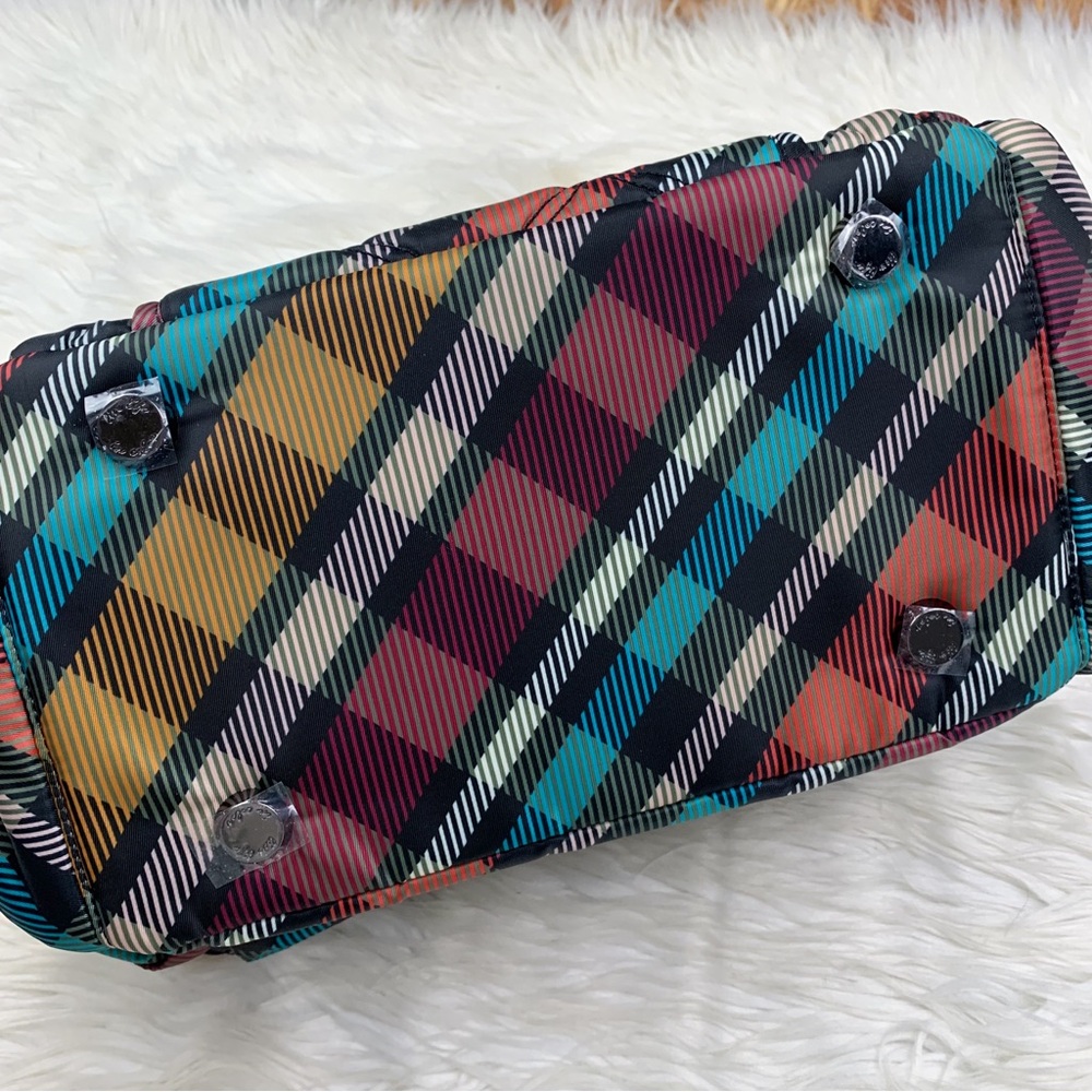 Lug Rumble Satchel Bag Playful Plaid Autumn NEW RFID Crossbody Rainbow Quilted - Picture 6 of 12